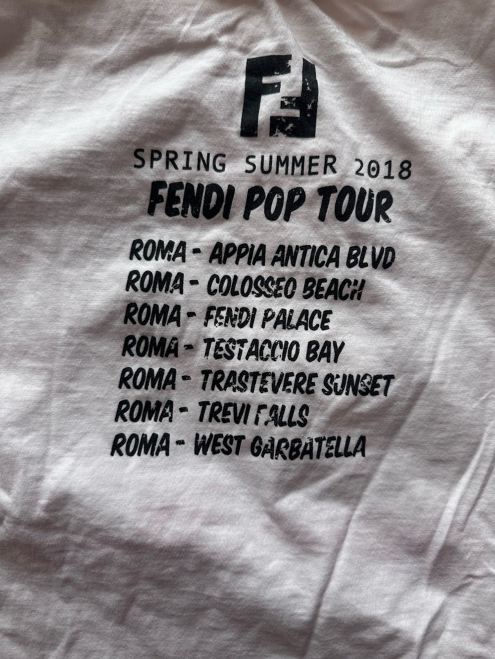 Fendi Roma Coliseo Beach Pop Tour Graphic T-Shirt White Size M - Picture 9 of 11